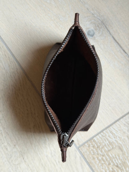 Make-up tas COCO - Mini (S) - Geleefd choco bruin